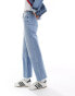 ASOS DESIGN Tall cropped comfort stretch straight leg jean in tinted blue