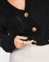 Фото #3 товара Vila knit detail cardigan in black