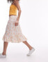 Фото #5 товара Topshop floral over the knee double ruffle skirt in amber floral