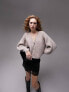 Фото #4 товара Topshop knitted rolled hem cardi in mink
