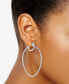ფოტო #2 პროდუქტის Platinum Over Sterling Silver Earrings, Crystal In-and-Out Hoop Earrings