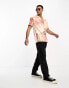 Labelrail x Stan & Tom revere collar marbled print sequin short sleeve shirt in multi