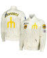 Men's Cream Seattle Mariners Cooperstown Collection Pinstripe Retro Classic Satin Full-Snap Jacket