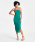 Фото #4 товара Women's Strapless Bodycon Side-Slit Midi Dress, Created for Macy's