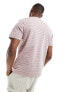 Farah oakland stripe t-shirt in pink