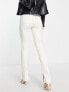 Фото #4 товара Stradivarius coated flare jean with split hem detail in ecru