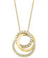 Фото #1 товара EFFY® Cultured Freshwater Pearl (2mm) & Diamond (1/3 ct. t.w.) Interlocking Circle 18" Pendant Necklace in 14k Gold