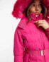 Фото #8 товара Threadbare Ski puffer jacket with faux fur trim hood in pink