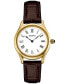 ფოტო #1 პროდუქტის Women's Essentials Brown Leather Strap Watch 29mm