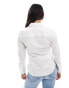 ASOS DESIGN Petite long sleeve fitted shirt in white