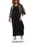 Фото #1 товара Mamalicious Maternity 2 function nursing button through maxi sundress in black