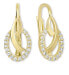 Gold earrings with crystals 239 001 00797