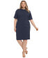 Plus Size Button-Trim Sheath Dress