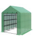 Фото #1 товара Greenhouse 8' x 6' x 7', Walk-in Hot House, 18 shelves, for Plants