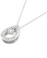 ფოტო #5 პროდუქტის Diamond Orbital Teardrop Halo Pendant Necklace (1/3 ct. t.w.) in 10k White Gold, 16" + 2" extender