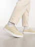 ASOS DESIGN lace up brogue shoes in beige faux suede