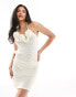 4th & Reckless fleur open knit crochet corsage dress in cream