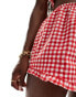 Фото #3 товара ASOS DESIGN frill micro short in red gingham