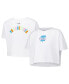 ფოტო #1 პროდუქტის Women's White Philadelphia Phillies Washed Neon Cropped Boxy T-Shirt