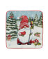 Фото #2 товара Christmas Gnomes 6" Canape Plates Set of 4, Service for 4