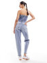 Miss Selfridge mom jean in blue acid wash