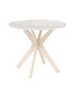 Round Dining Table 36" Faux Marble Tabletop Rubber Wood Legs Kitchen