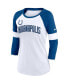 Фото #3 товара Women's Indianapolis Colts White, Heathered Royal Football Pride Slub 3/4 Raglan Sleeve T-shirt