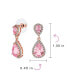 Pave Halo Dangle Teardrop Cubic Zirconia Pink CZ Drop Earrings For Women Prom Rose Gold Plated Brass