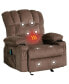 Фото #2 товара Recliner Chair Massage Heating Sofa With USB And Side Pocket 2 Cup Holders (Brown)