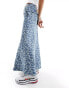 Aape by A Bathing Ape long denim skirt in blue wash