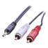 Фото #1 товара Lindy Audio Cable 2x Phono 3,5 mm/3m - 2 x RCA - Male - 3.5mm - Male - 3 m - Black