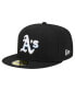 ფოტო #4 პროდუქტის Men's Black Oakland Athletics Raceway 59FIFTY Fitted Hat