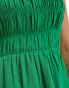 Esmee ruched maxi beach dress in green