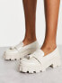 Glamorous chunky tassle loafers in off-white