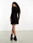 Фото #8 товара Only Petite mini knitted skater dress in black