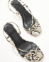 Фото #2 товара SEQWL kitten heel sandals in black snake