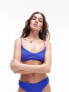 Topshop mix and match crinkle skinny scoop neck cami bikini top in cobalt