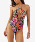 Фото #1 товара Juniors' Reina Tropical Santa Cruz One-Piece Swimsuit, Created for Macy's