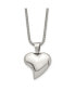 Фото #1 товара Chisel polished Heart Pendant on a 18 inch Snake Chain Necklace