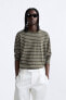 Striped jacquard t-shirt