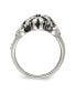 ფოტო #3 პროდუქტის Stainless Steel Antiqued Black White Crystal Jesus Ring