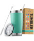 Фото #2 товара Stainless Steel Tumbler With Lid and Straw - 20oz