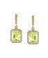 Statement Fashion 10CT Emerald Cut CZ Halo Dangle Huggie Dangle Earrings Prom Cubic Zirconia