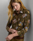 ფოტო #3 პროდუქტის Women's Classic-Fit Belting-Print Crepe Shirt, Regular & Petite