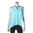 Inc International Concepts Women's Sleeveless V Neck Button Front Blouse Blue XS