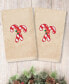 Фото #1 товара Christmas Candy Canes Embroidered 100% Turkish Cotton 2-Pc. Hand Towel Set