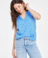 ფოტო #2 პროდუქტის Women's Sleeveless Ruffle-Neck Top, Created for Macy's