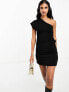 Фото #1 товара ASOS DESIGN one shoulder mini dress with ruched side in black