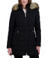 ფოტო #1 პროდუქტის Women's Stretch Faux-Fur Trim Hooded Puffer Coat