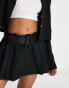 Urban Revivo pleated mini skirt with belt in black